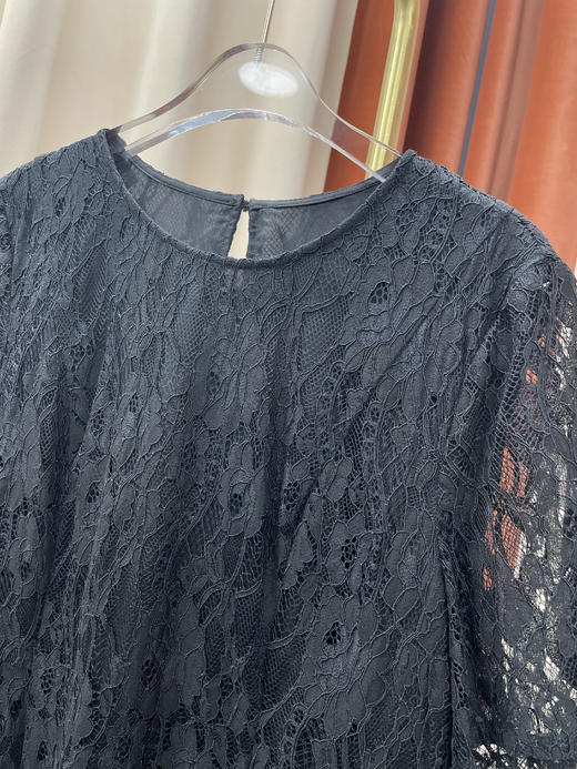 「断码清仓」黑色蕾丝宽松显瘦镂空仙女裙L码 ZFYY198 商品图3