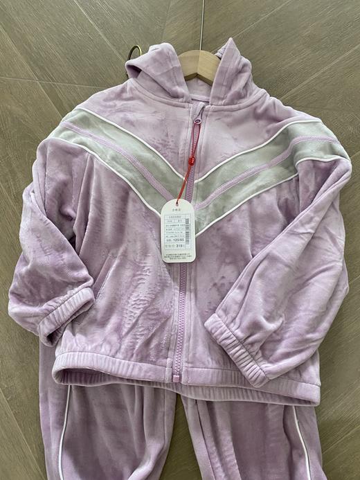 云仓【红豆正品】实体同步， 儿童宝宝绒连帽居家套装 商品图1