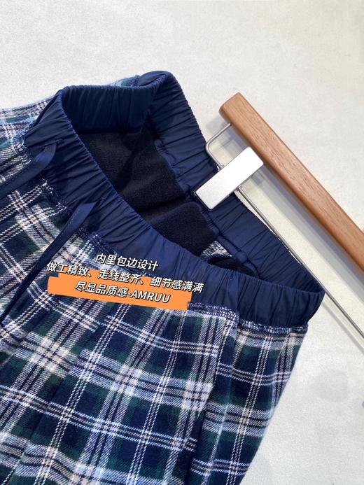 直发【3250】露思格纹裤~ 加绒加厚高腰宽松直筒阔腿 商品图5