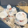 【景德镇茶具】高岭土玉泥 翠竹红梅盖碗茶具  七件套套装  送礼自用都适合 商品缩略图0