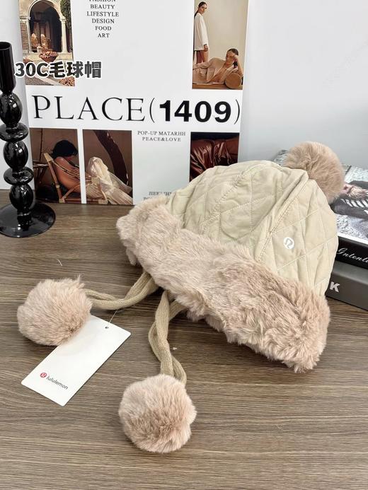 D121613内里加绒加厚护耳毛绒雷锋帽保暖帽毛球帽 商品图5