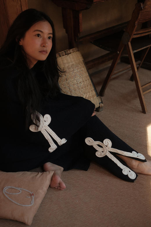 手工盘结｜羊绒粗棒针长裤｜藏地｜无尽结 商品图2