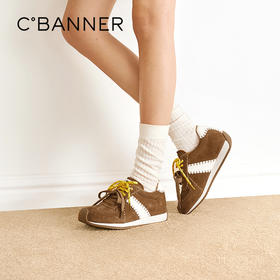 【上新】千百度复古双鞋带时尚休闲鞋女2026春季新款德训鞋运动鞋A26180721