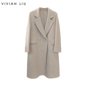 VIVIAN LIU薇薇安刘A2559317秋女装新款收腰翻领中长款大衣