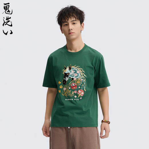 ONIARAI/鬼洗26春季棒系列马年趣味达摩樱花填充短袖T恤男N840295 商品图0