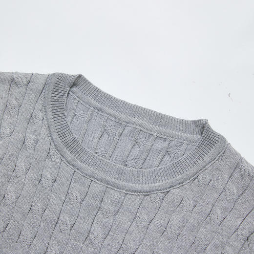 西遇长袖针织连衣裙女秋季新款复古圆领麻花收腰显瘦长裙V0055474/SS051576 商品图5