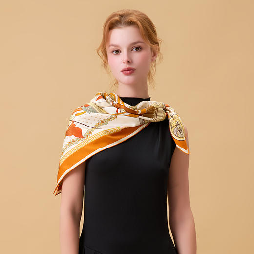 大英博物馆 古希腊系列 雅典娜战神 重磅真丝丝巾 商品图1