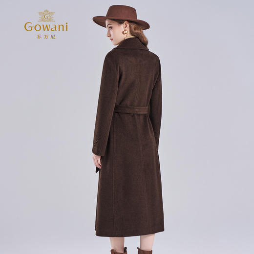 2025乔万尼新品冬100%羊毛复古暖棕鎏金格调系带羊毛大衣ED4A771 商品图4