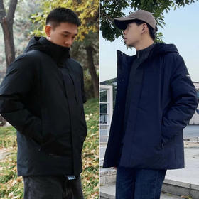 【男士派克羽绒服】五色可选~中长款，宽松的连帽拉链的版型！整体形象干练又足够保暖，户外丝滑切换滑雪服都无压力~无标发货WD