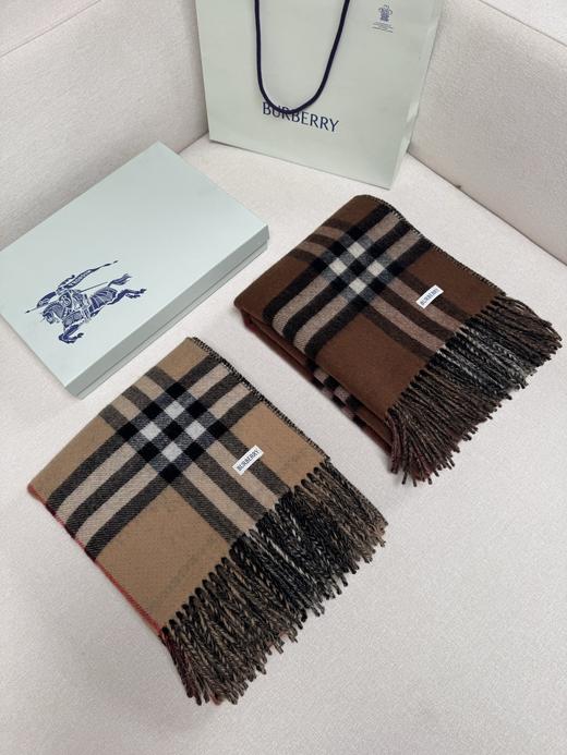 巴宝莉 马术骑士徽标 双面 羊绒提花 绒线围巾 女款 （ZT*DSX） 商品图0