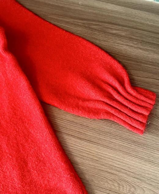 D121610秋冬温暖氛围红色慵懒显白圆领女士针织衫 商品图12