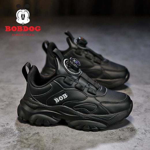 巴布豆男童鞋小白鞋2025新款儿童时尚老爹鞋女童皮面防水运动鞋潮 商品图3