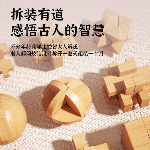 【3D图解全套教学❗️传承非遗经典】鲁班锁孔明锁礼盒全套智力一岁木质思维整套孩子智力玩具益智玩具。jb 商品图1