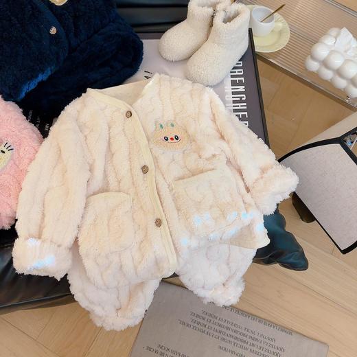 Laffey & Monkey儿童【加绒】秋冬家居服套装男童加厚法兰绒睡衣男宝保暖韩版套装80-160 商品图3