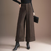 QYM 6995-Y羊毛呢阔腿裤高腰加厚保暖休闲裤 商品缩略图1