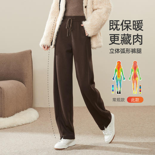 【暖绒绒-醋酸羊毛-香蕉裤】逸阳冬季加绒加厚高腰显瘦百搭休闲裤1864 商品图2