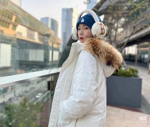 D121698貉子毛领工装派克服连帽羽绒服百搭通勤男女情侣款 商品图9