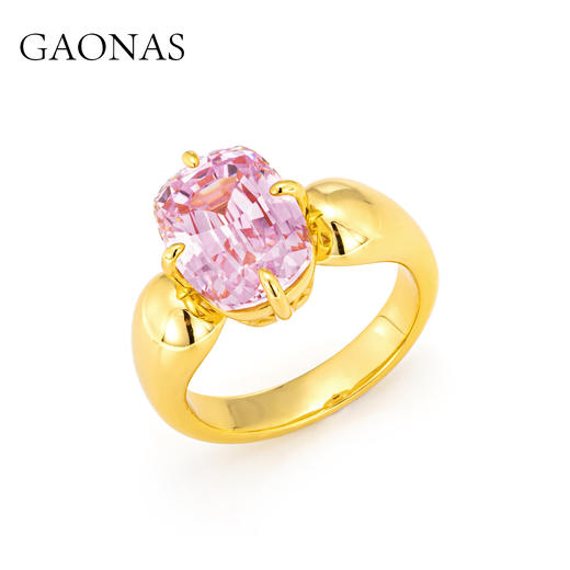 GAONAS  时尚贵气经典粉色金色戒指11731JP 商品图1