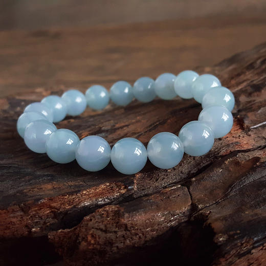 【天然正品】A货翡翠天然精品细腻无纹裂糯冰种紫罗兰约11.0MM翡翠圆珠手串  071225HS40 商品图5