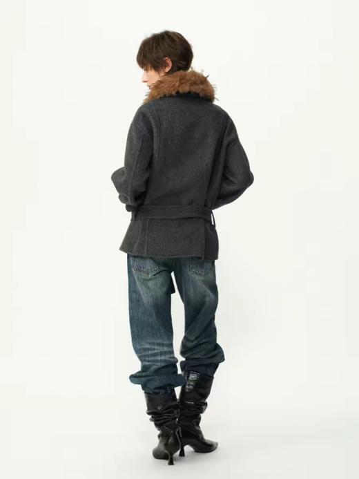 Evistub girls/E-5DWT1429/绵羊毛排扣双面呢大衣 商品图2