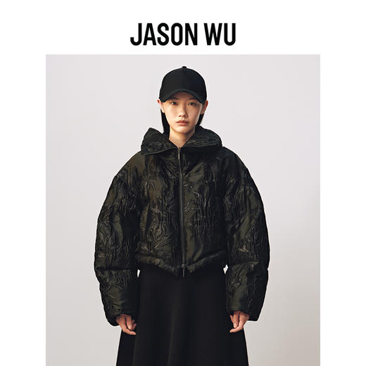 (90白鹅绒)【JASON WU】秋冬新款保暖大翻领廓形短款上衣羽绒服女 商品图0