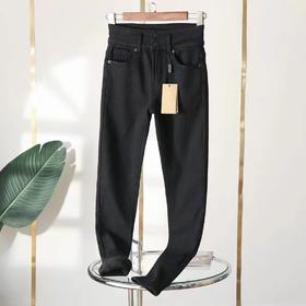 D121611两粒扣高腰加绒修身灰色牛仔来咯～3D立体塑腰穿上就是漫画腿