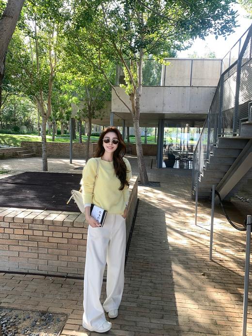 爆款3-5天发货！cosAcosB冬季加绒加厚高腰显瘦直筒阔腿裤68893 商品图0