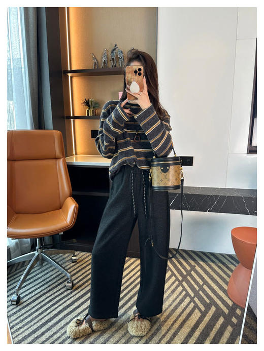 一条过冬！ 加绒加厚醋酸羊毛阔腿裤！ 商品图2