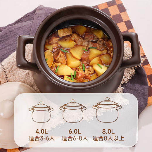 【陶煲王深巧团圆煲】陶瓷煲汤砂锅家用煤气灶专用大容量耐高温干烧不裂 商品图3