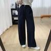 D121629松紧腰宽松慵懒松弛感杨桃裤高腰显瘦加绒阔腿牛仔裤女秋冬 商品缩略图8