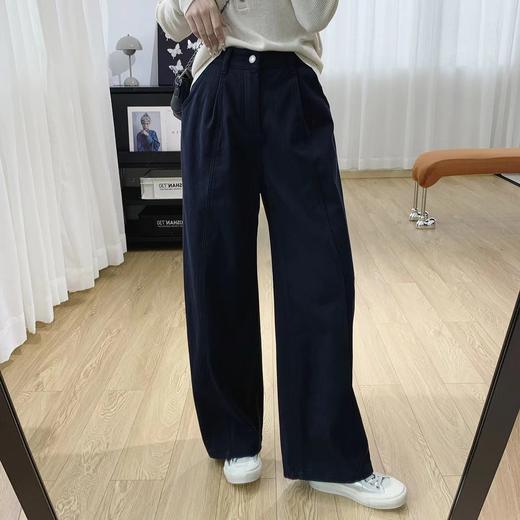 D121629松紧腰宽松慵懒松弛感杨桃裤高腰显瘦加绒阔腿牛仔裤女秋冬 商品图8