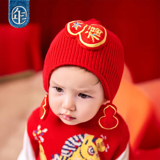 【好有福婴童针织帽】年衣童装婴童帽子2025年新款冬季保暖毛线帽 商品图2
