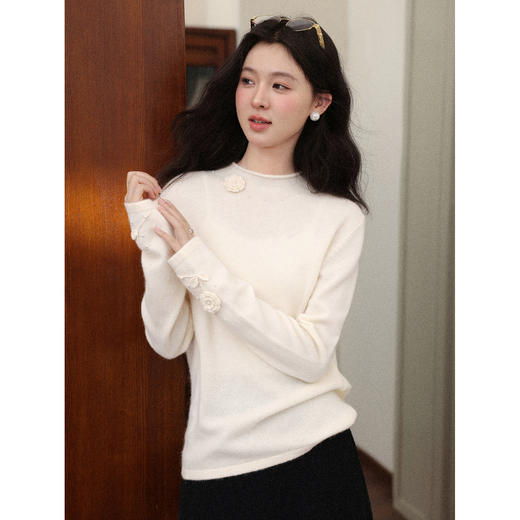 鹿向南【1220/20:00新品前1小时7折限量100件】杏色针织衫 商品图0