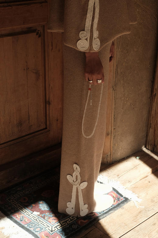 手工盘结｜羊绒粗棒针长裤｜藏地｜无尽结 商品图1