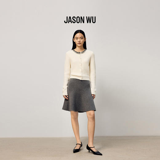 【JASON WU】2025秋冬新款时尚气质优雅钻饰肌理感休闲开衫针织衫上衣 商品图1