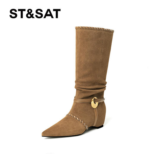 【绒里可选】星期六复古西部编织带堆堆靴SSD4117YG1/SSD4119YHG 商品图7