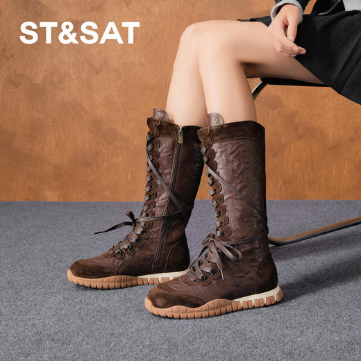 星期六复古做旧风户外运动拳击靴SSD4117197 商品图1