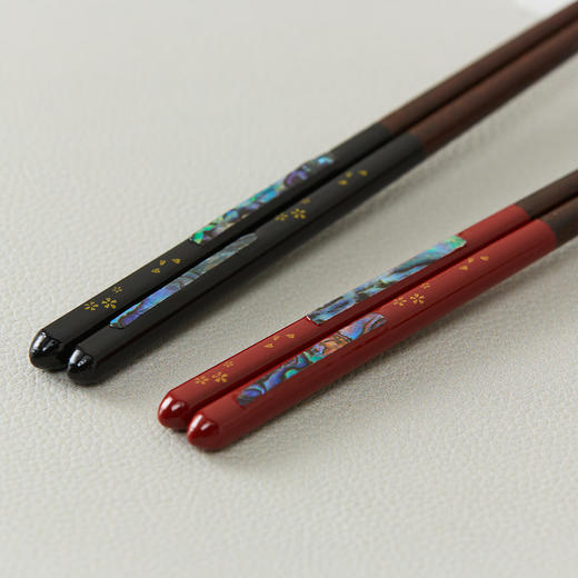 日式餐具尖头寿司筷子木筷螺钿装饰筷2双组 商品图4