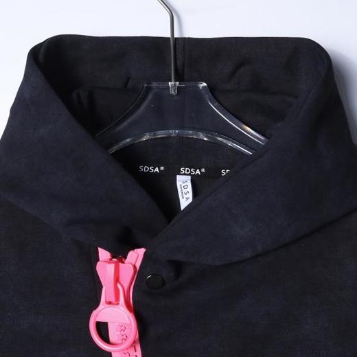 SDSA男士秋冬新款痞帅男装韩版扎染撞色斜拉链连帽卫衣宽松百搭潮 商品图1