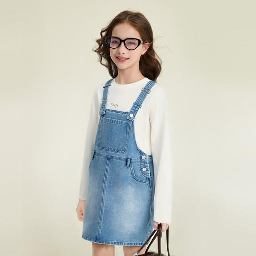 笛莎Deesha 童装女童连衣裙2026春新款可调节牛仔背心裙 商品图1