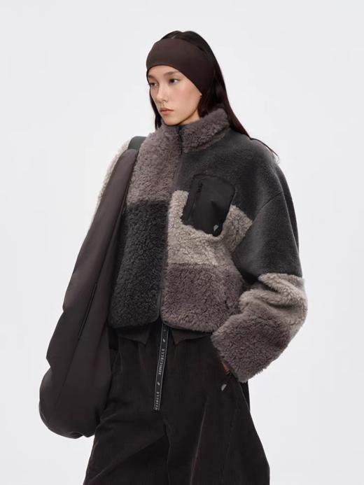 半圆/D52311234/仿羊羔毛户外短款毛呢外套 商品图0