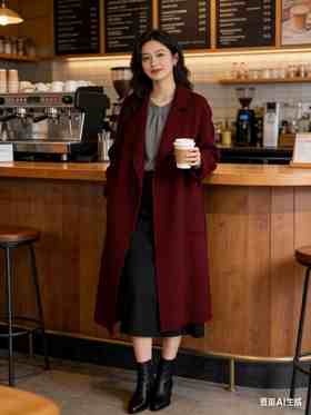 546100修身气质款长款羊绒大衣