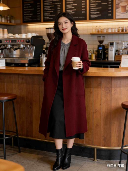 546100修身气质款长款羊绒大衣 商品图0