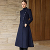 IWY/藏青色羊毛呢子大衣秋冬新款高级感气质通勤职业装外套女WC367 商品缩略图3