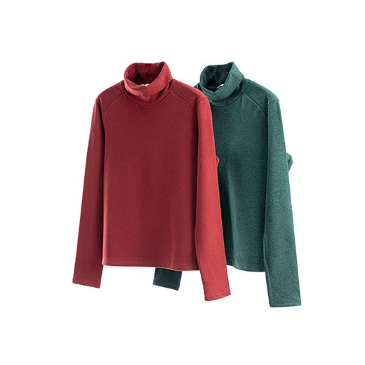 特绽放854朵/贝壳绣高领打底衫·绒感保暖打底长袖T恤女内搭新款 商品图4