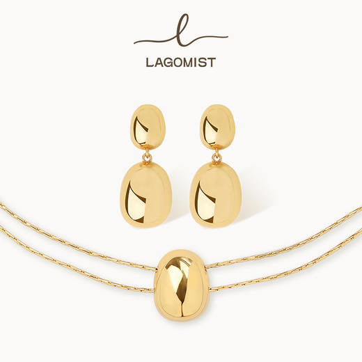 【Lagomist】拿铁系列 | 金/银咖啡豆耳环套装 商品图0