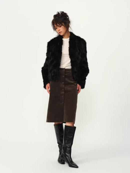 Evistub girls/E-5DWT1425/小湖羊卷毛环保皮草外套 商品图1