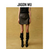 【JASON WU】秋冬新款百搭高腰小羊皮革迷你A字裙子半身裙 商品缩略图0