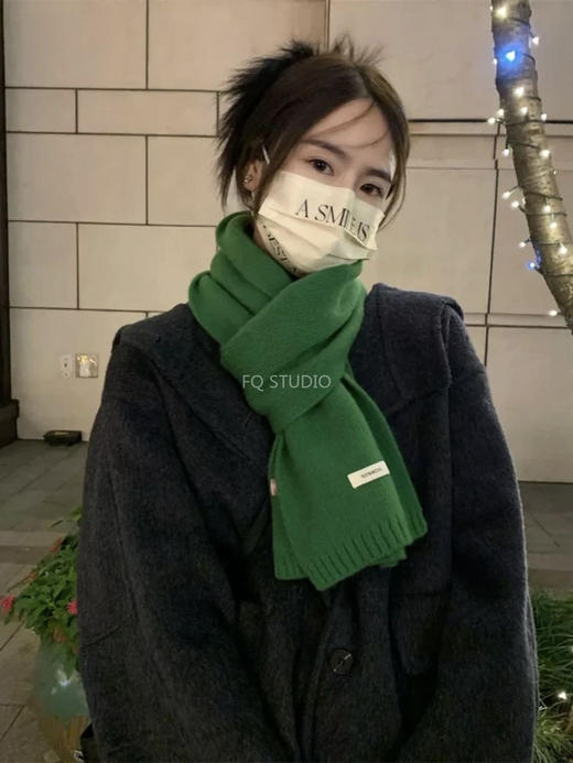 100%⁬澳州绵羊毛亲肤14色极简纯色男女围巾 商品图8