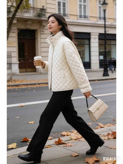 福利款，185元，485162袖襻轻便米白色棉袄，最后一件小码M号，体重110斤之内全部能穿 商品图4